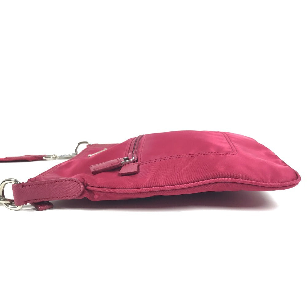PRADA Triangle Logo Plaque Crossbody Shoulder Bag Nylon Unisex Pink