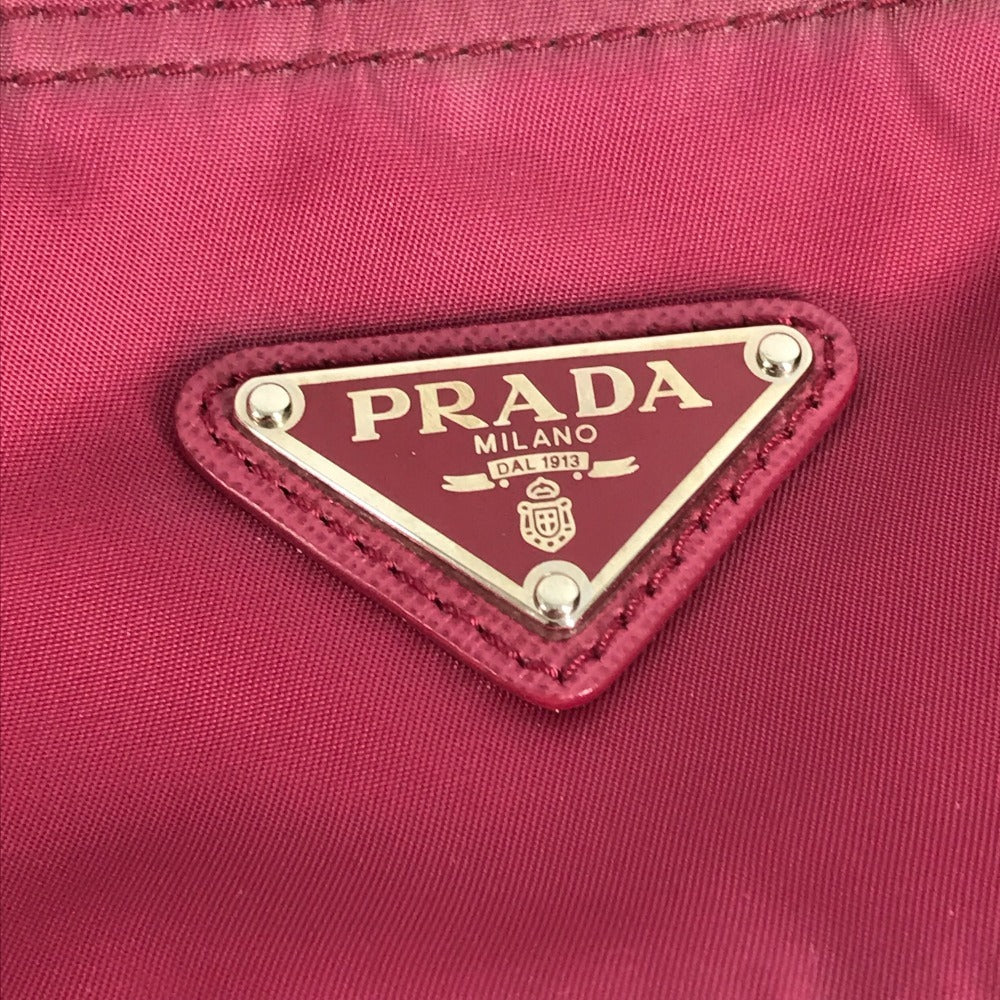 PRADA Triangle Logo Plaque Crossbody Shoulder Bag Nylon Unisex Pink