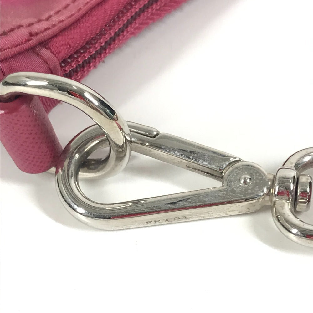 PRADA Triangle Logo Plaque Crossbody Shoulder Bag Nylon Unisex Pink