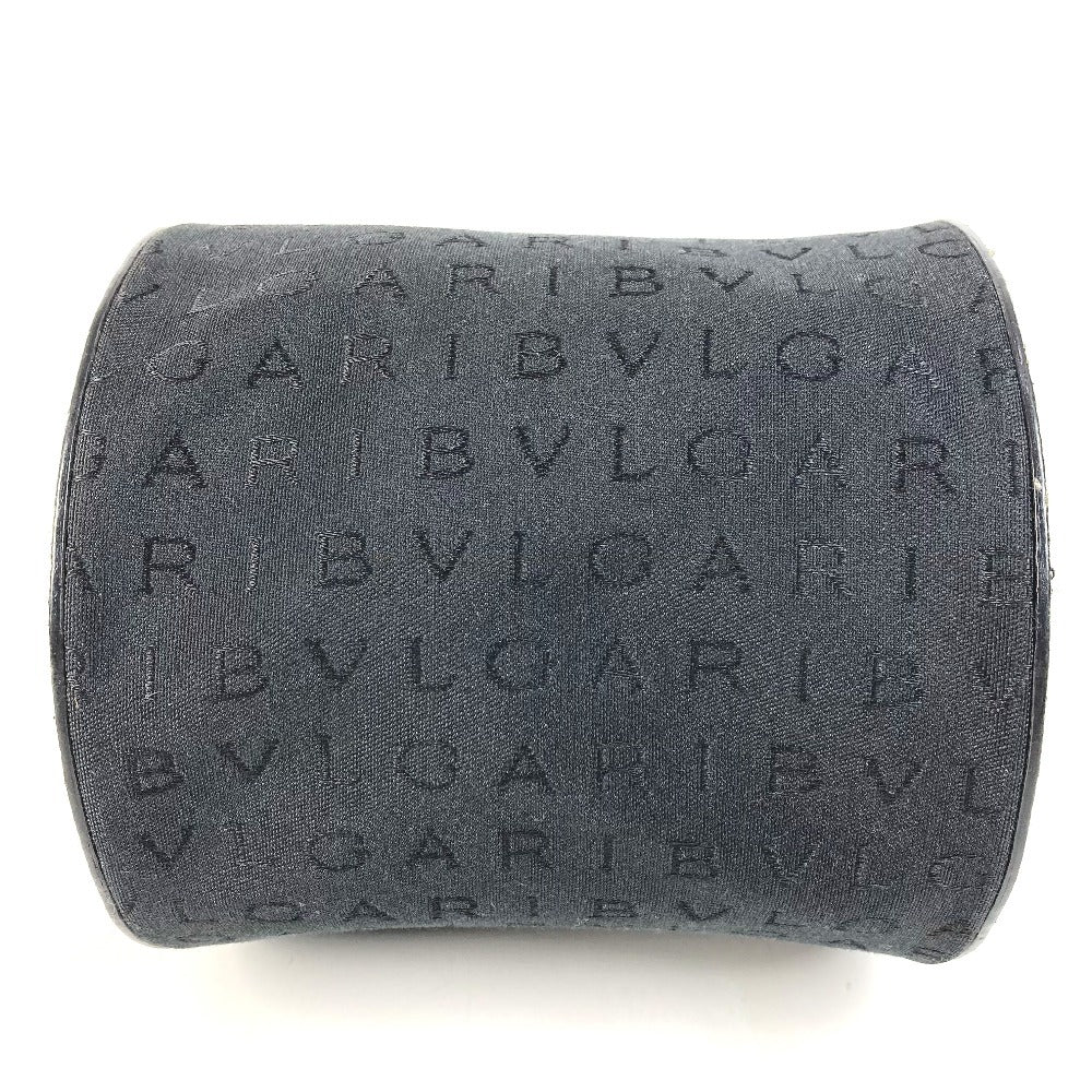 BVLGARI ブルガリブルガリ ロゴ カバン フラップ ドラム型 ショルダーバッグ 肩掛け ハンドバッグ レザー/キャンバス レディース ブラック