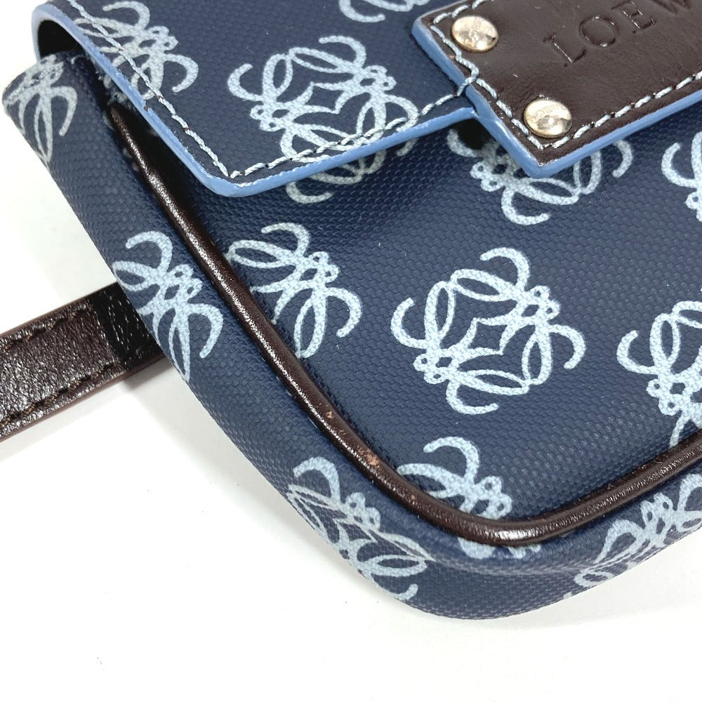 LOEWE Anagram Logo Waist Bag, Crossbody Shoulder Bag, Belt Bag, PVC/Leather, Unisex, Blue