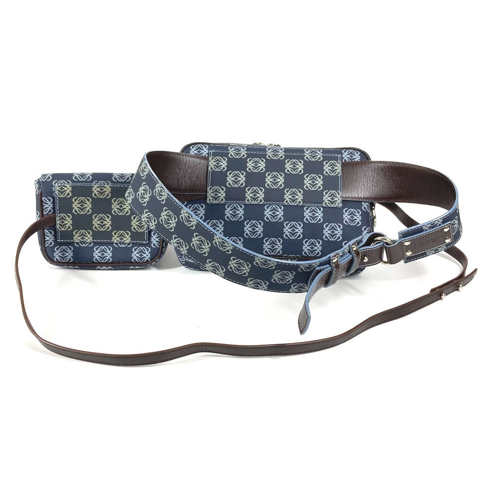 LOEWE Anagram Logo Waist Bag, Crossbody Shoulder Bag, Belt Bag, PVC/Leather, Unisex, Blue
