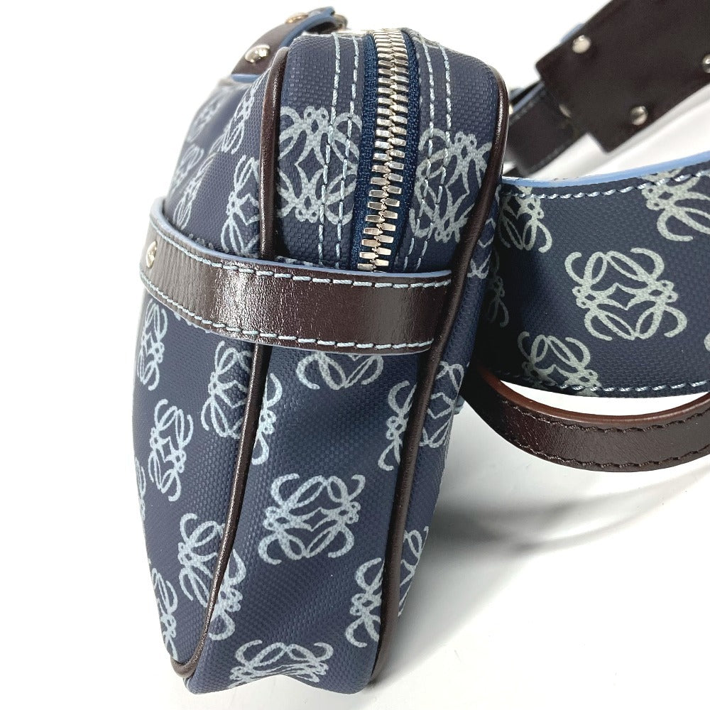 LOEWE Anagram Logo Waist Bag, Crossbody Shoulder Bag, Belt Bag, PVC/Leather, Unisex, Blue