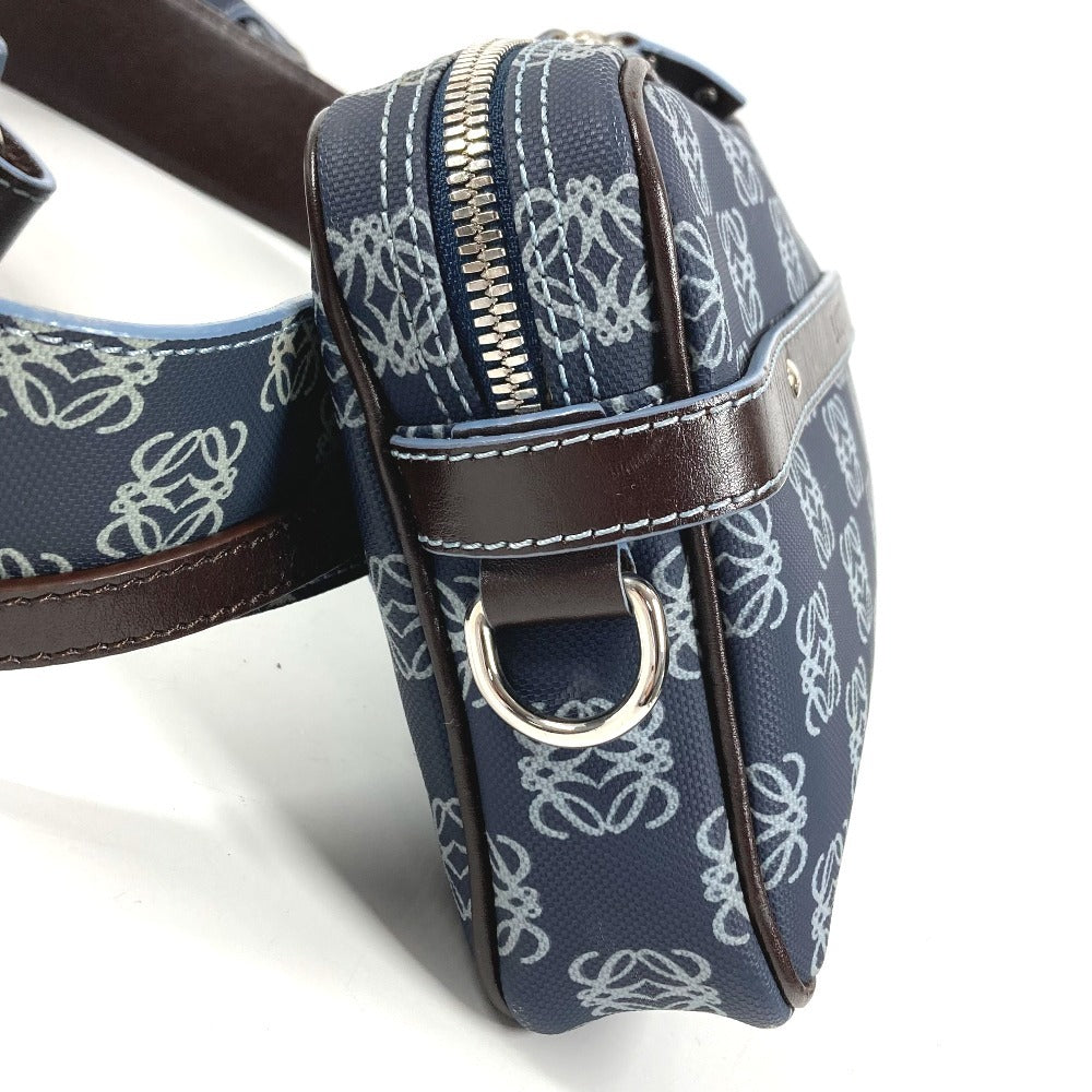 LOEWE Anagram Logo Waist Bag, Crossbody Shoulder Bag, Belt Bag, PVC/Leather, Unisex, Blue