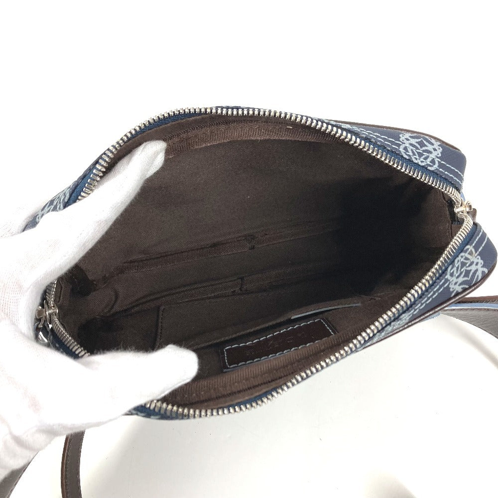 LOEWE Anagram Logo Waist Bag, Crossbody Shoulder Bag, Belt Bag, PVC/Leather, Unisex, Blue