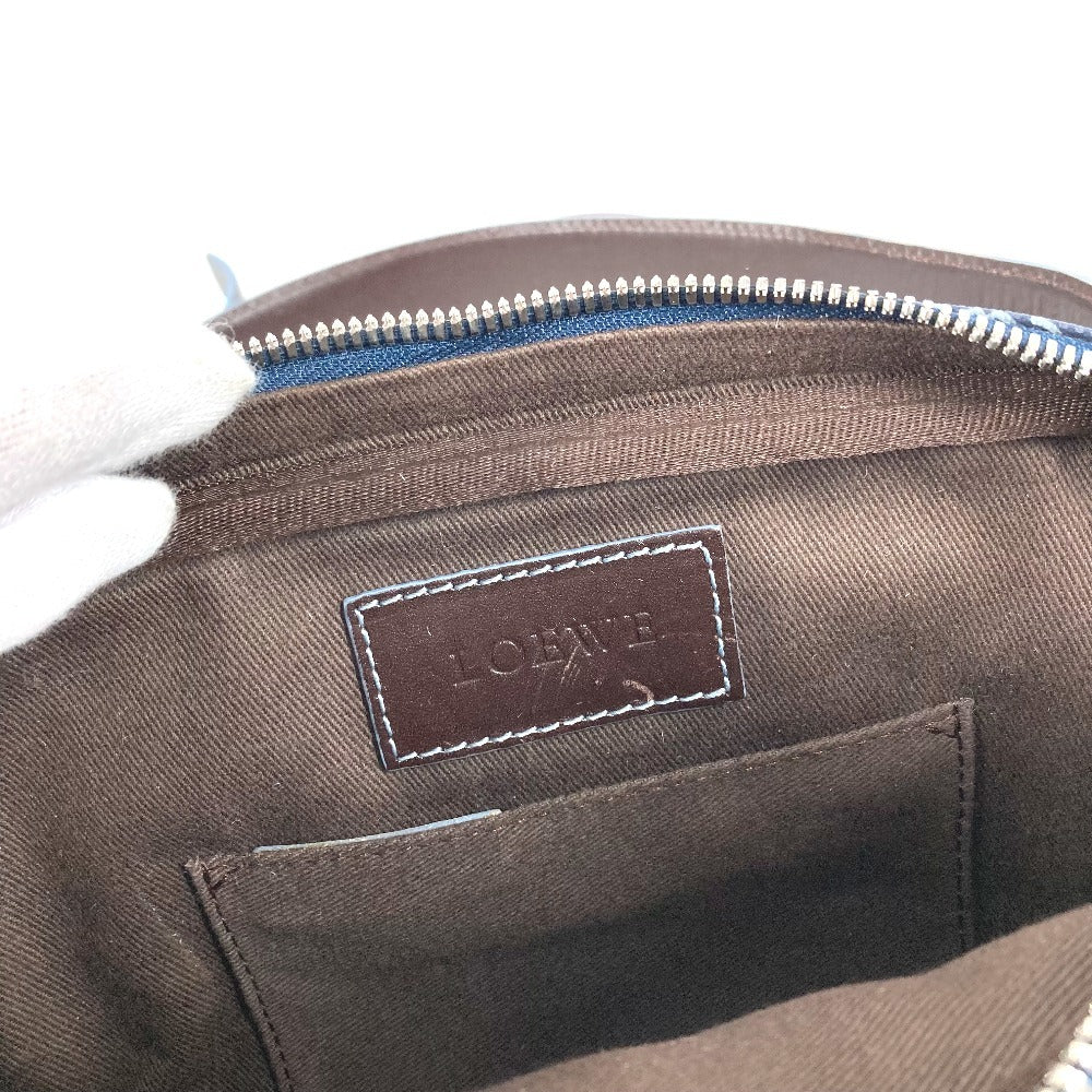 LOEWE Anagram Logo Waist Bag, Crossbody Shoulder Bag, Belt Bag, PVC/Leather, Unisex, Blue
