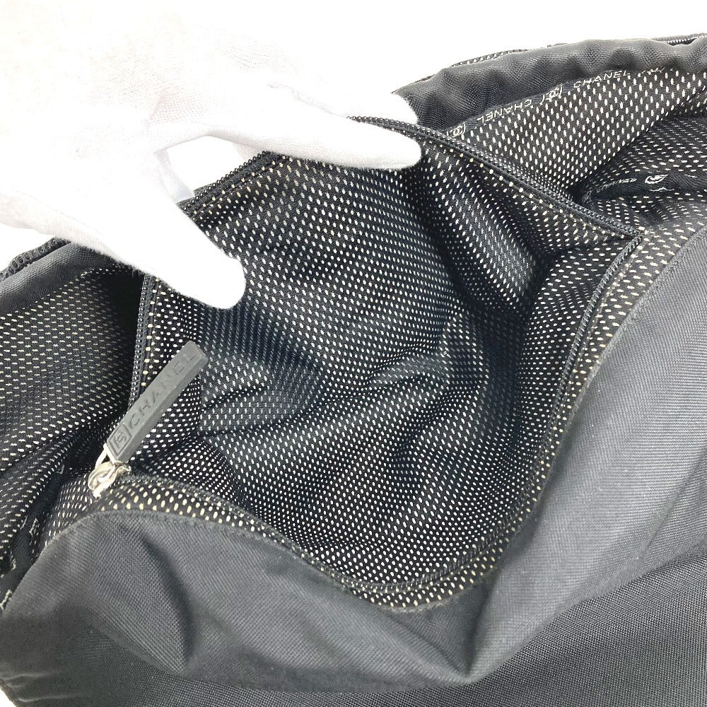 CHANEL スポーツ CC ココマーク ロゴ メッセンジャーバッグ 斜め掛け カバン フラップ ショルダーバッグ コーティングキャンバス レディース ブラック