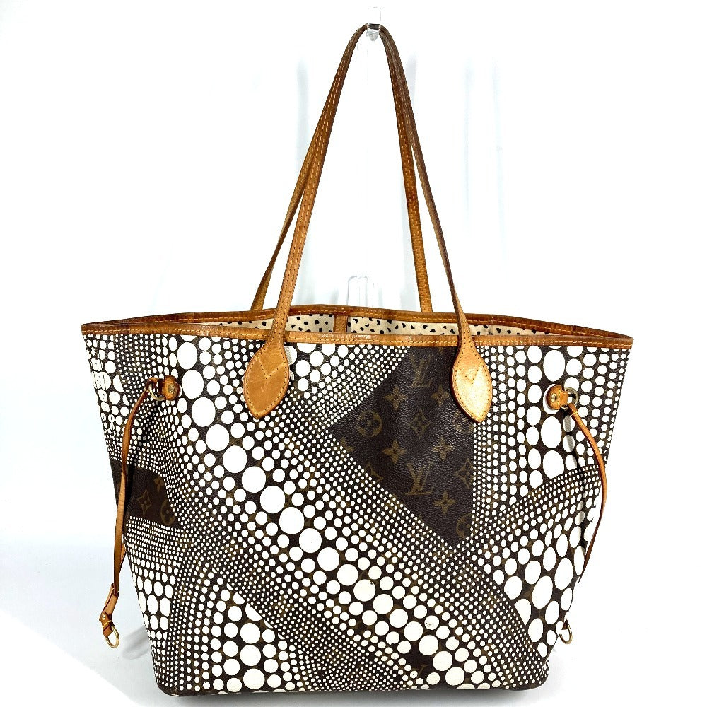 LOUIS VUITTON M40684 Monogram Pumpkin Dot Neverfull MM Tote/Shoulder Bag in Collaboration with Yayoi Kusama, Monogram Canvas, Brown, Women's