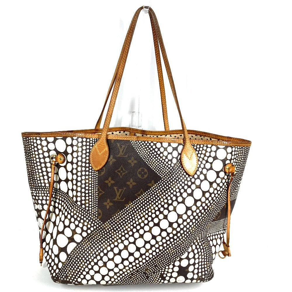 LOUIS VUITTON M40684 Monogram Pumpkin Dot Neverfull MM Tote/Shoulder Bag in Collaboration with Yayoi Kusama, Monogram Canvas, Brown, Women's