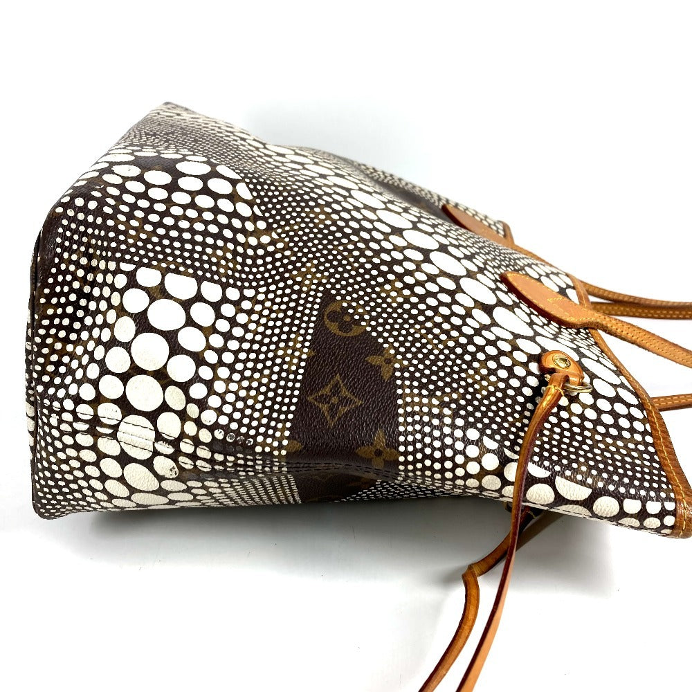 LOUIS VUITTON M40684 Monogram Pumpkin Dot Neverfull MM Tote/Shoulder Bag in Collaboration with Yayoi Kusama, Monogram Canvas, Brown, Women's