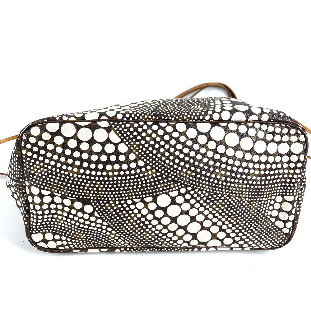 LOUIS VUITTON M40684 Monogram Pumpkin Dot Neverfull MM Tote/Shoulder Bag in Collaboration with Yayoi Kusama, Monogram Canvas, Brown, Women's