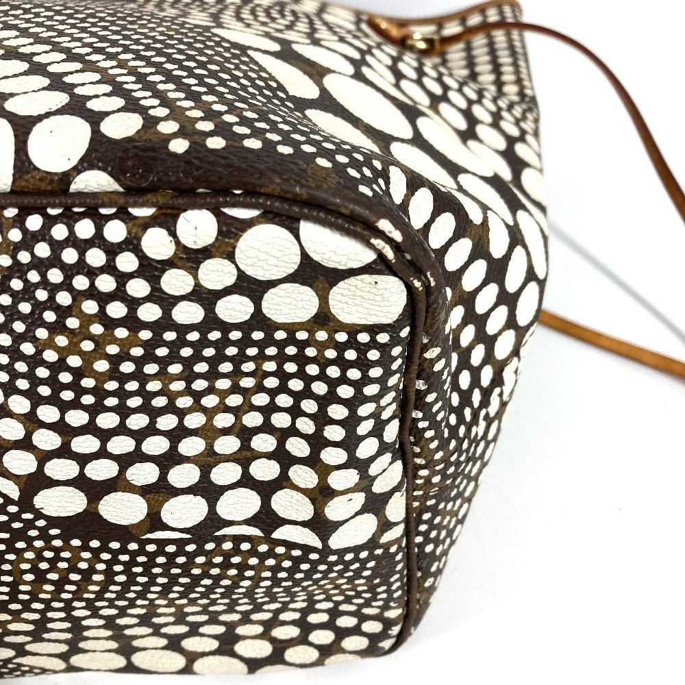 LOUIS VUITTON M40684 Monogram Pumpkin Dot Neverfull MM Tote/Shoulder Bag in Collaboration with Yayoi Kusama, Monogram Canvas, Brown, Women's