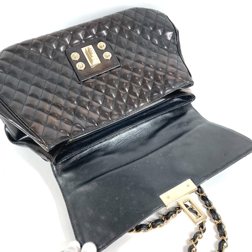 CHANEL マトラッセ キルティング 2.55 CC ココマーク ロゴ 2WAYバッグ ハンドバッグ フラップ チェーン トートバッグ 肩掛け カバン ショルダーバッグ エナメル レディース ブラック