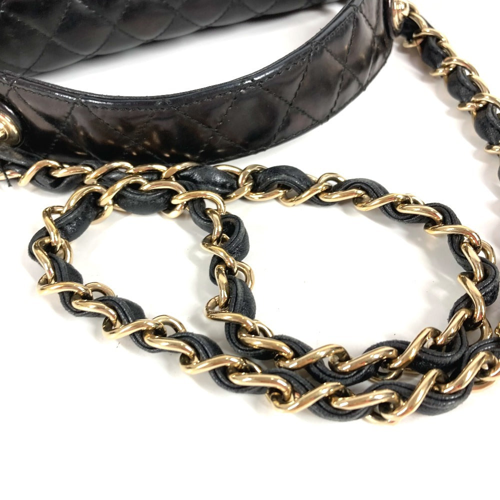 CHANEL マトラッセ キルティング 2.55 CC ココマーク ロゴ 2WAYバッグ ハンドバッグ フラップ チェーン トートバッグ 肩掛け カバン ショルダーバッグ エナメル レディース ブラック