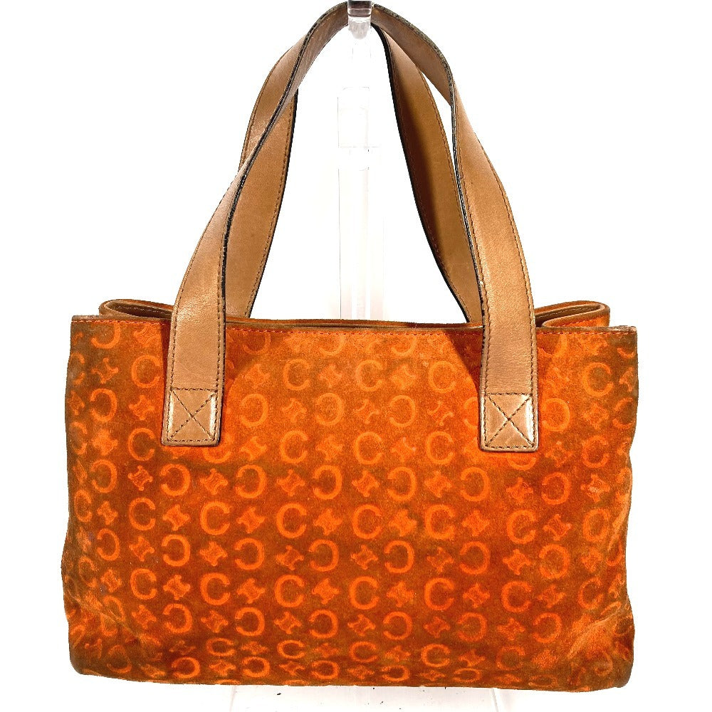 CELINE マカダム ロゴ カバン バッグ ハンドバッグ トートバッグ スエード/レザー ユニセックス オレンジ