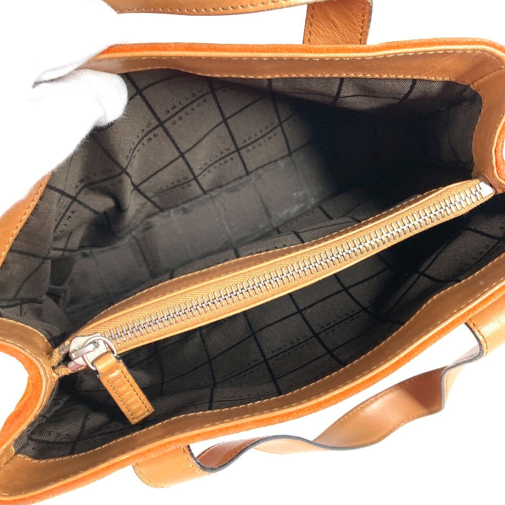 CELINE マカダム ロゴ カバン バッグ ハンドバッグ トートバッグ スエード/レザー ユニセックス オレンジ