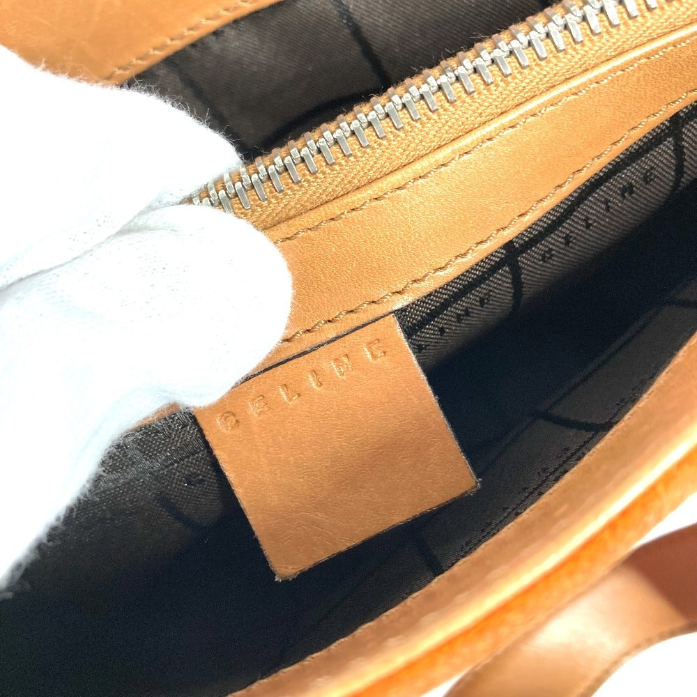 CELINE マカダム ロゴ カバン バッグ ハンドバッグ トートバッグ スエード/レザー ユニセックス オレンジ
