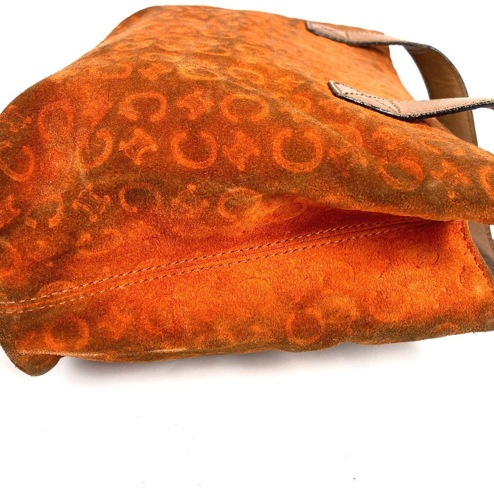 CELINE マカダム ロゴ カバン バッグ ハンドバッグ トートバッグ スエード/レザー ユニセックス オレンジ