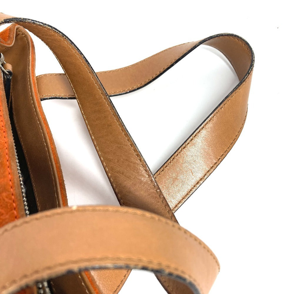 CELINE マカダム ロゴ カバン バッグ ハンドバッグ トートバッグ スエード/レザー ユニセックス オレンジ