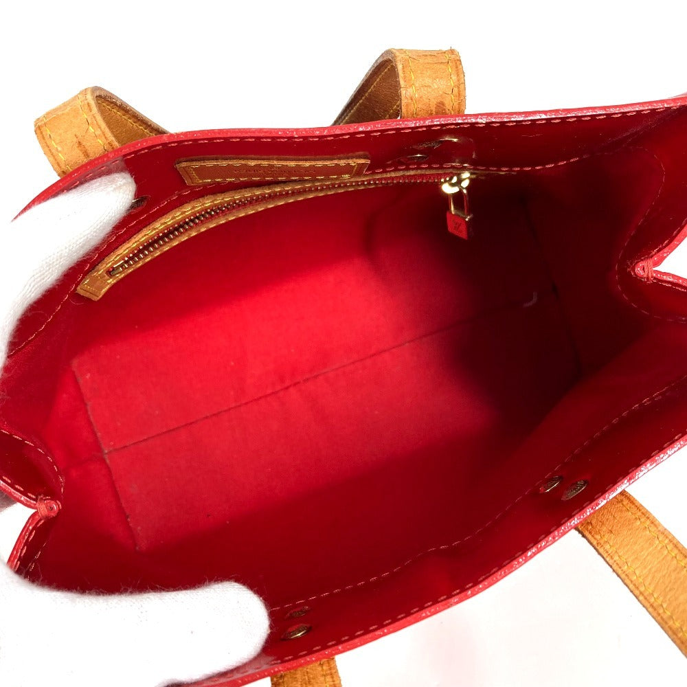 LOUIS VUITTON M91088 Monogram Vernis Reed PM Tote Bag/Handbag in Monogram Vernis Canvas, Unisex, Rouge Red