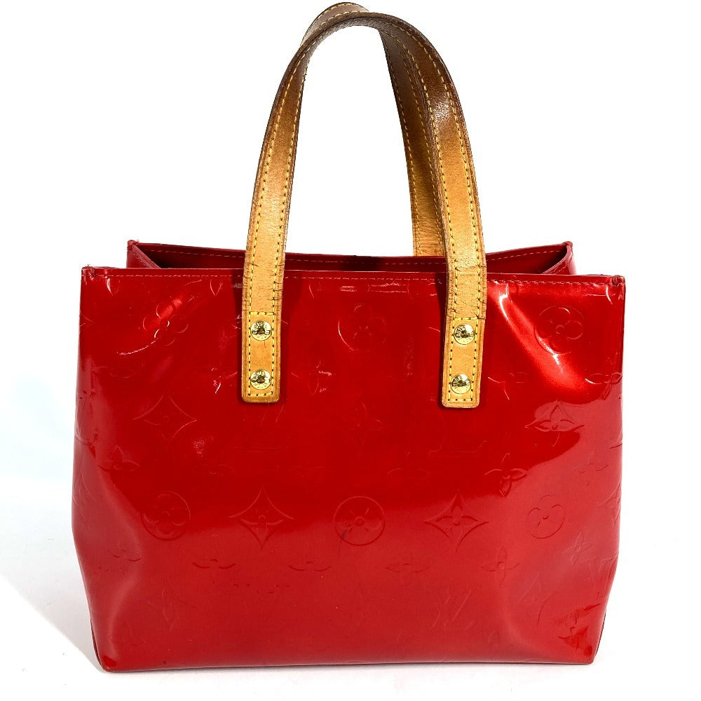LOUIS VUITTON M91088 Monogram Vernis Reed PM Tote Bag/Handbag in Monogram Vernis Canvas, Unisex, Rouge Red