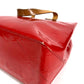 LOUIS VUITTON M91088 Monogram Vernis Reed PM Tote Bag/Handbag in Monogram Vernis Canvas, Unisex, Rouge Red