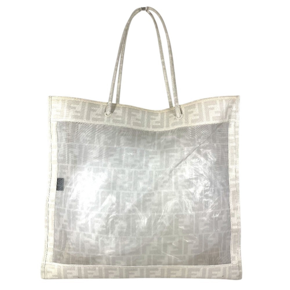 Vintage FENDI Zucca logo mesh shoulder bag with pouch and tote bag in PVC. Unisex.