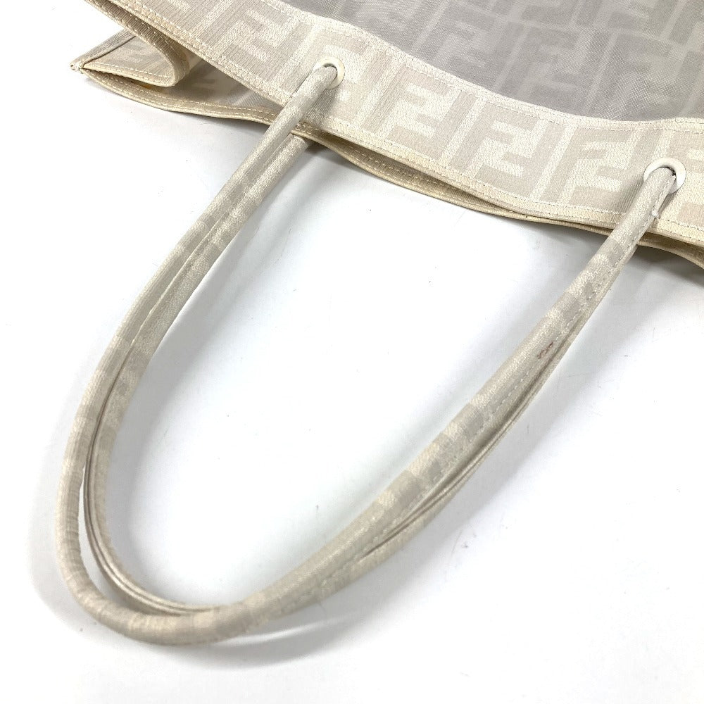 Vintage FENDI Zucca logo mesh shoulder bag with pouch and tote bag in PVC. Unisex.