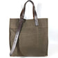 HERMES Etrivière Shopping Tote Bag, Vertical Tote Shoulder Bag, Leather/Canvas, Unisex, Khaki