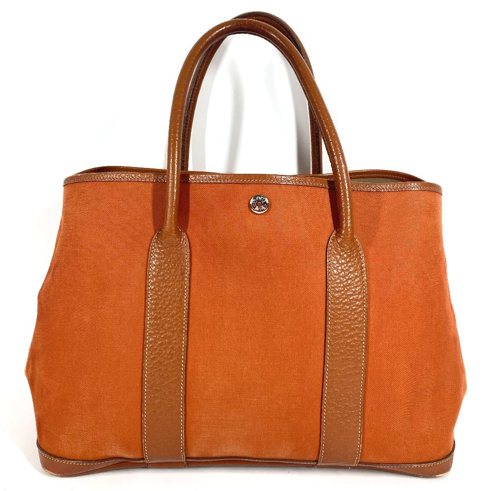 HERMES Garden Party 36 PM Garden Party 36 Bag, Handbag, Shoulder Bag, Tote Bag, Leather/Canvas, Unisex, Orange
