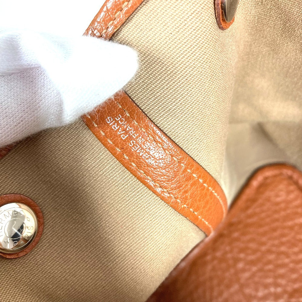 HERMES Garden Party 36 PM Garden Party 36 Bag, Handbag, Shoulder Bag, Tote Bag, Leather/Canvas, Unisex, Orange