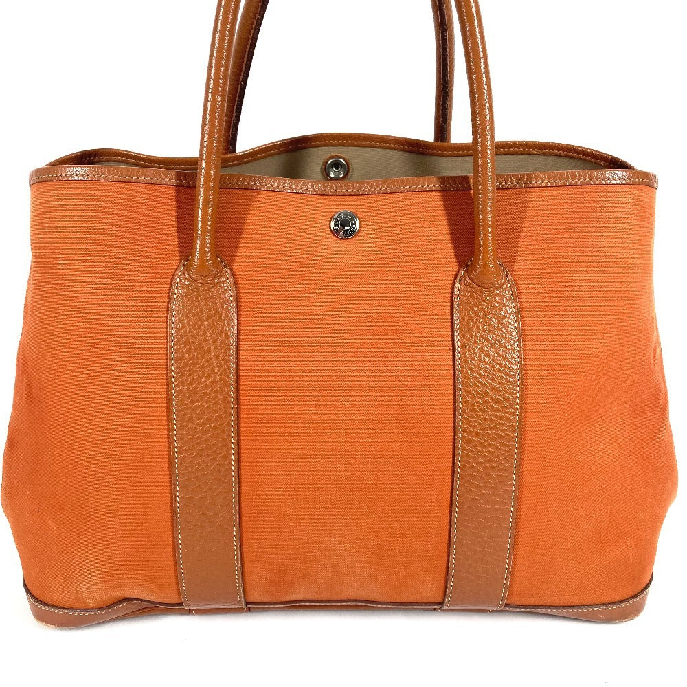 HERMES Garden Party 36 PM Garden Party 36 Bag, Handbag, Shoulder Bag, Tote Bag, Leather/Canvas, Unisex, Orange