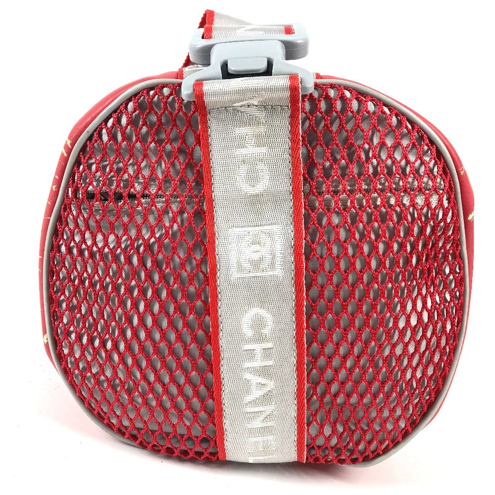 CHANEL Sport CC Coco Mark Logo Cylindrical Drum-Shaped Shoulder Bag, Rubber, Unisex, Red