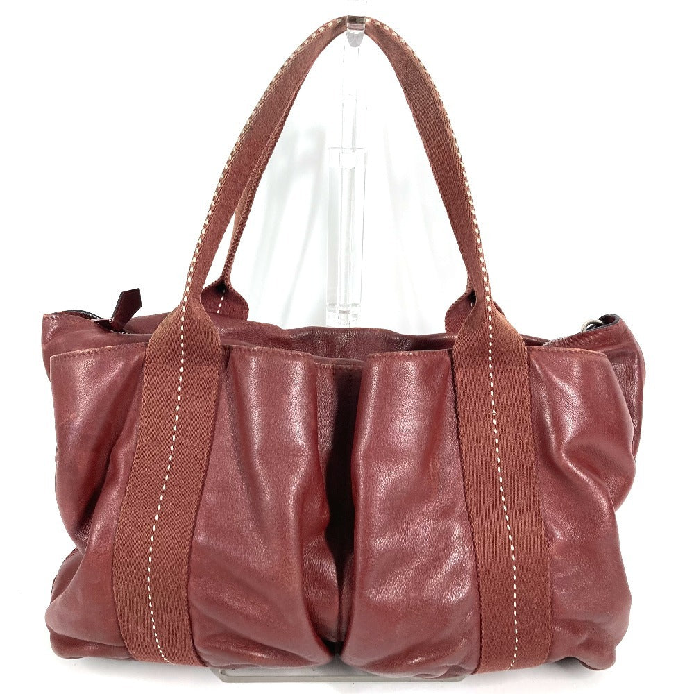 HERMES Caravan Horizontal MM Tote/Shoulder Bag, Leather, Unisex, Red