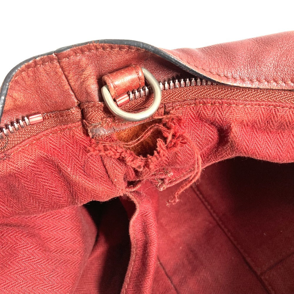 HERMES Caravan Horizontal MM Tote/Shoulder Bag, Leather, Unisex, Red