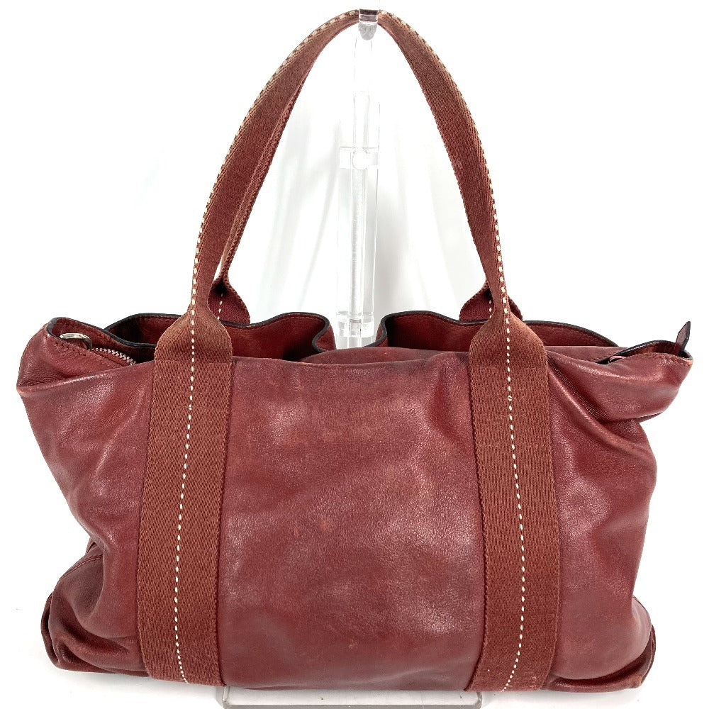 HERMES Caravan Horizontal MM Tote/Shoulder Bag, Leather, Unisex, Red