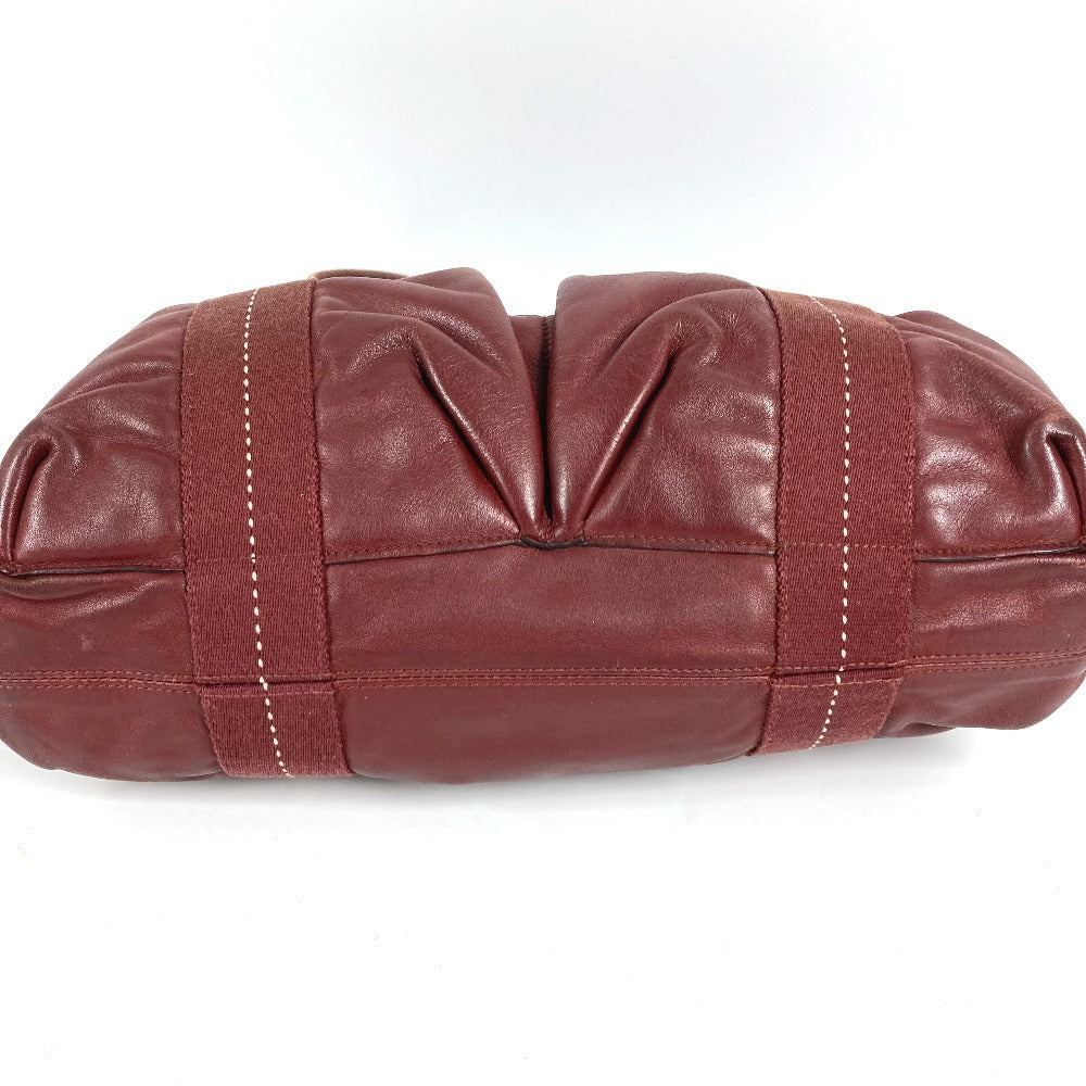 HERMES Caravan Horizontal MM Tote/Shoulder Bag, Leather, Unisex, Red