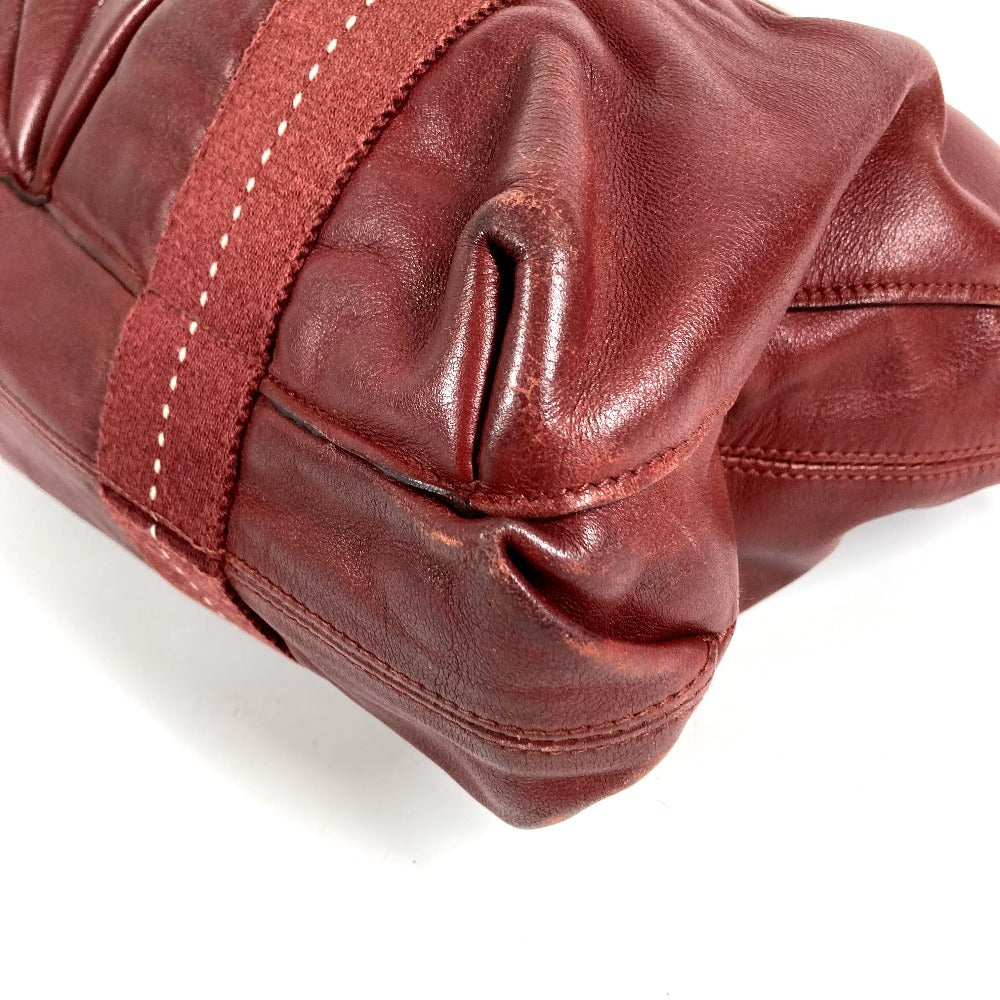 HERMES Caravan Horizontal MM Tote/Shoulder Bag, Leather, Unisex, Red