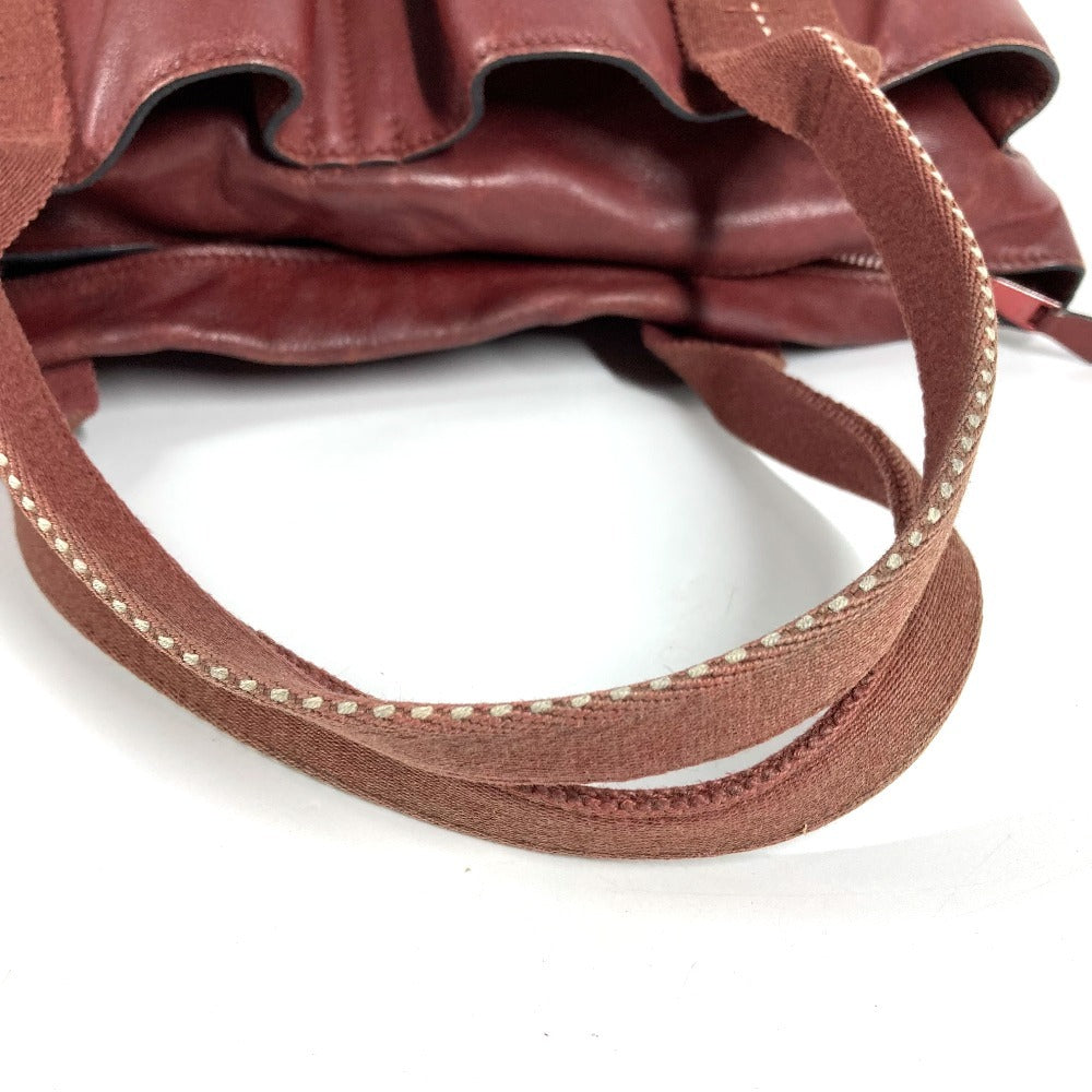 HERMES Caravan Horizontal MM Tote/Shoulder Bag, Leather, Unisex, Red