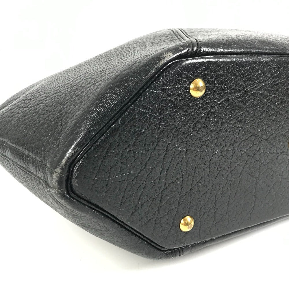 HERMES ヴィンテージ イルドヴォ― カバン トートバッグ ハンドバッグ レザー レディース ブラック