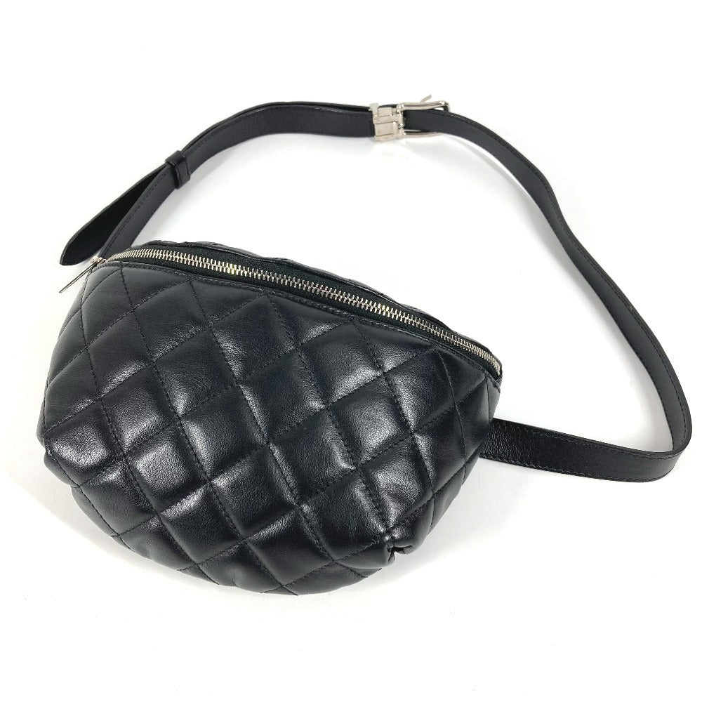 CHANEL Uniform CC Coco Mark Matelasse Belt Bag Shoulder Bag Crossbody Bag Leather Women's Black