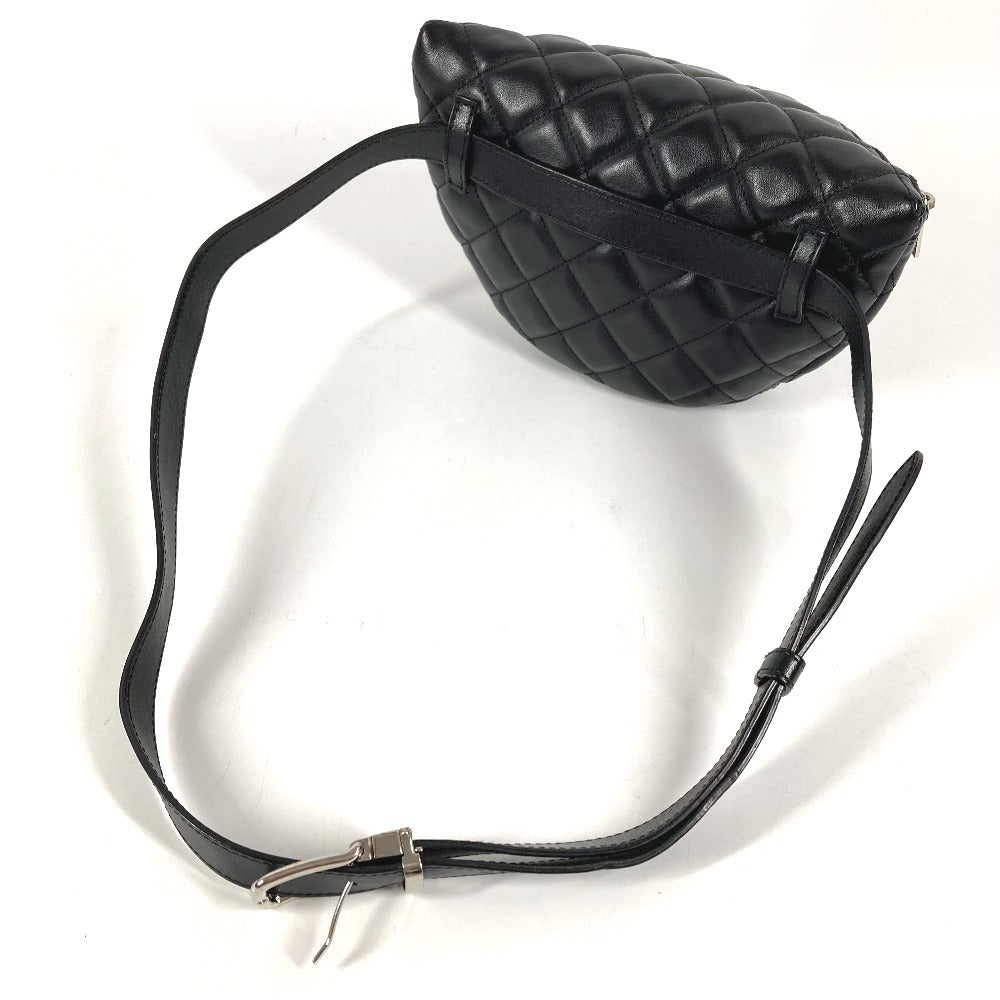 CHANEL Uniform CC Coco Mark Matelasse Belt Bag Shoulder Bag Crossbody Bag Leather Women's Black