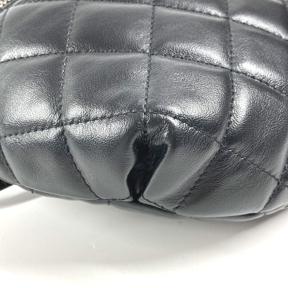 CHANEL Uniform CC Coco Mark Matelasse Belt Bag Shoulder Bag Crossbody Bag Leather Women's Black