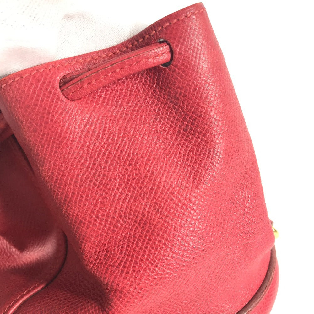 HERMES タッセル フリンジ マンジョワール 巾着バッグ カバン 肩掛け ショルダーバッグ クシュベル レディース レッド