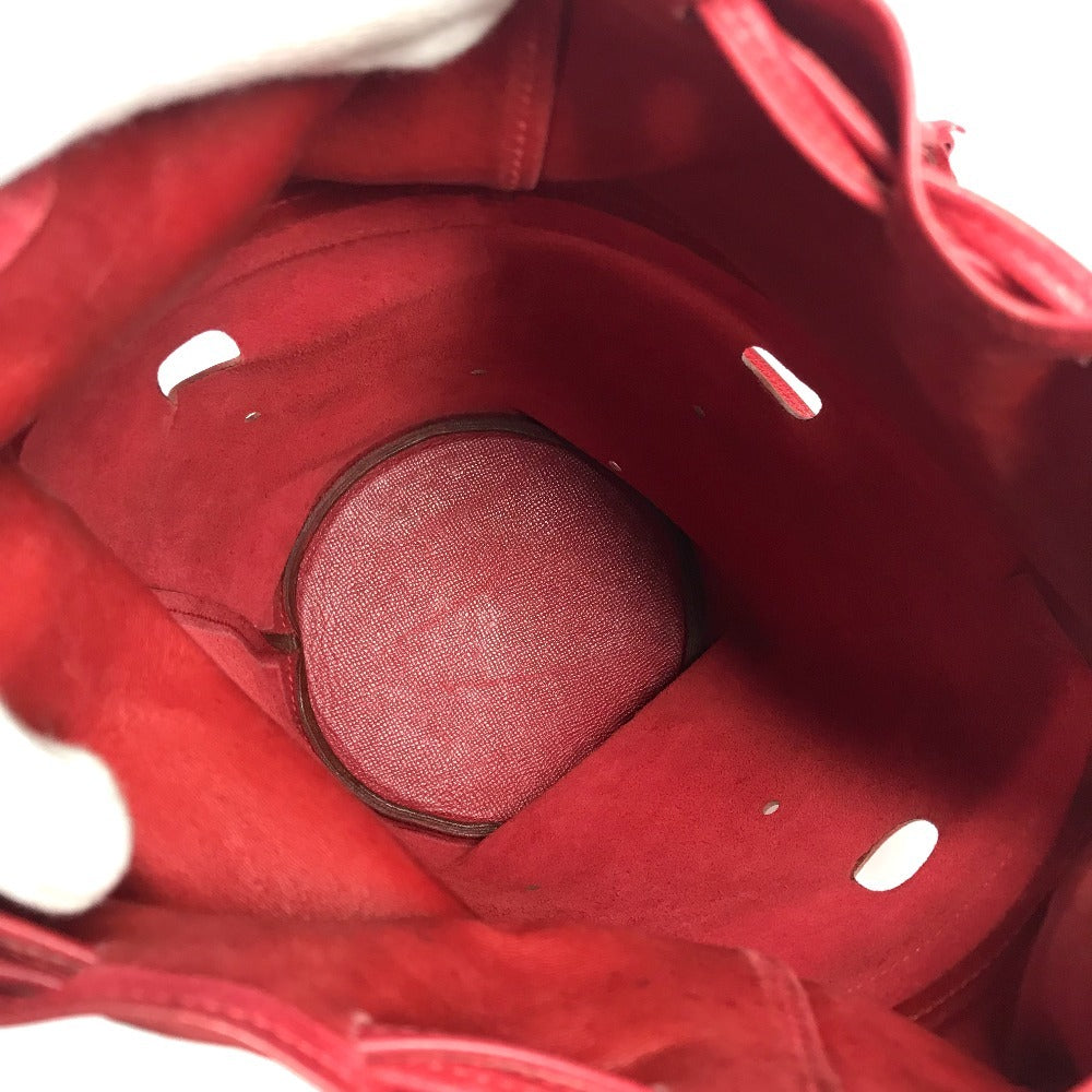 HERMES タッセル フリンジ マンジョワール 巾着バッグ カバン 肩掛け ショルダーバッグ クシュベル レディース レッド