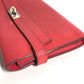 HERMES Kelly Wallet Long Wallet, Chevre Leather, Women's, Red