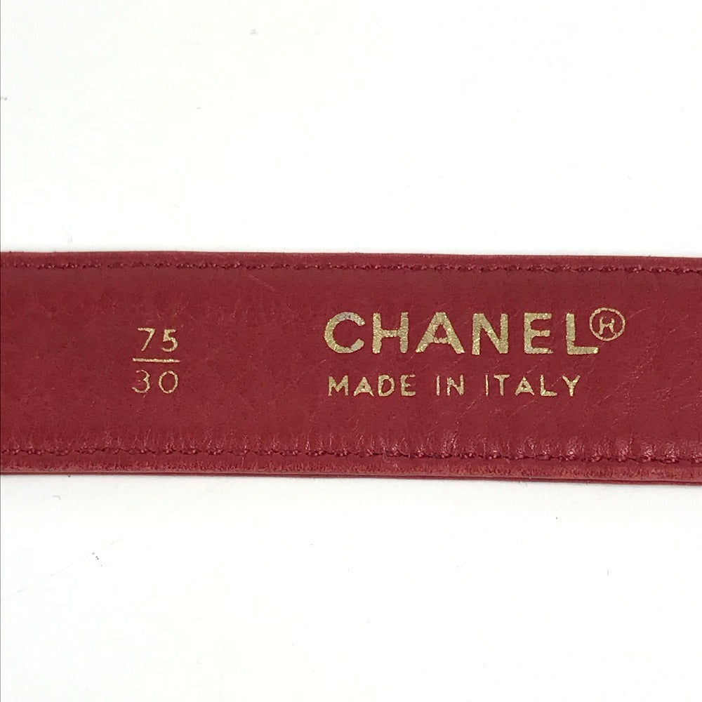 CHANEL ヴィンテージ ビッグ　CC ロゴ ココマーク カバン ベルトバッグ ボディバッグ ウエストポーチ ウエストバッグ レザー レディース レッド