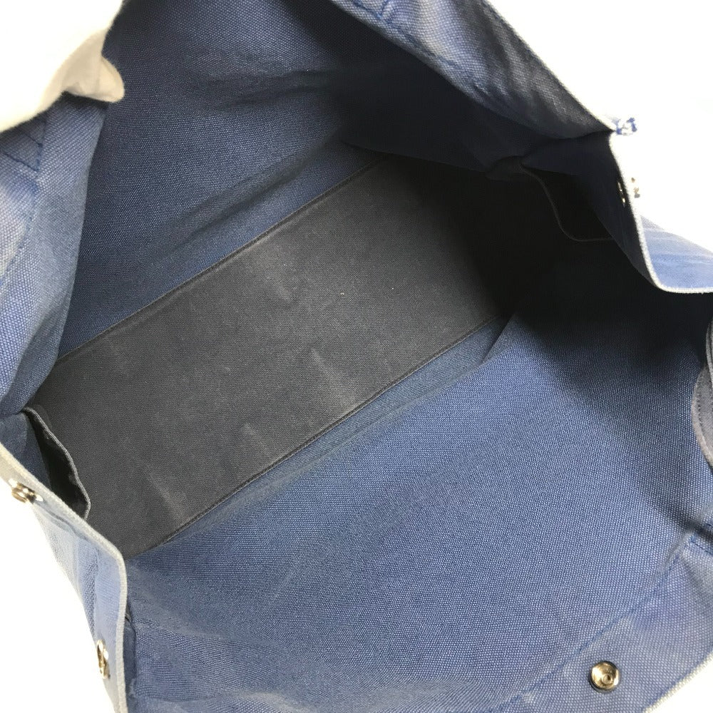 HERMES Horse Cheval Hermes Chevalin Tote Bag with Pouch, Shoulder Bag, Cotton, Unisex, Blue