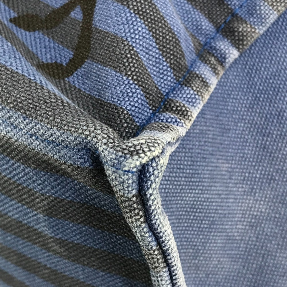 HERMES Horse Cheval Hermes Chevalin Tote Bag with Pouch, Shoulder Bag, Cotton, Unisex, Blue