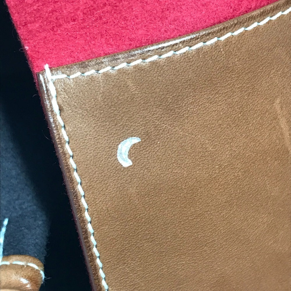 HERMES カメイル ストライプ ロゴ カバン トートバッグ ハンドバッグ レザー/スエード ユニセックス ブラウン